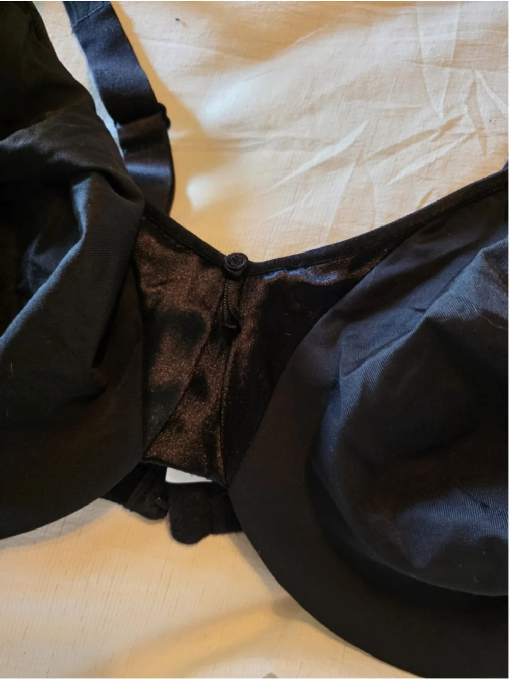 Vintage Olga Satin Black Plus Size Bra 40DD